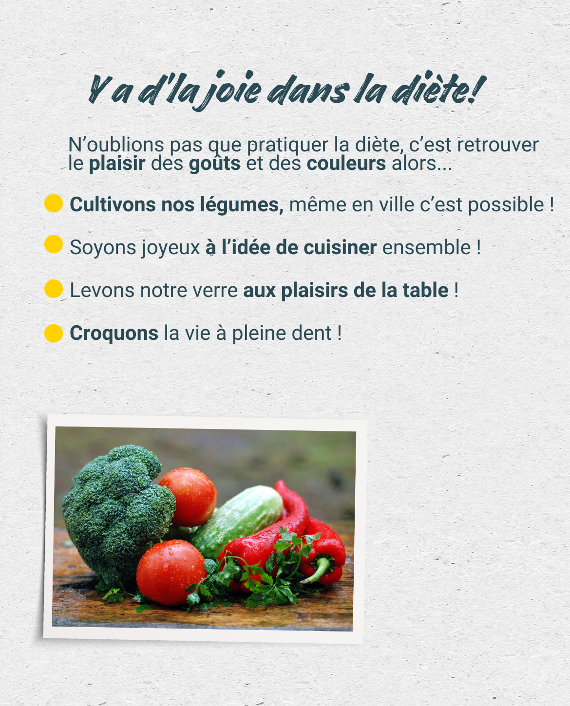 Ya d'la joie dans la diète!